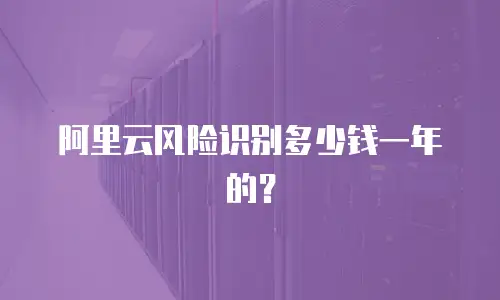阿里云风险识别多少钱一年的？