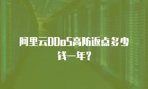 阿里云DDoS高防返点多少钱一年？