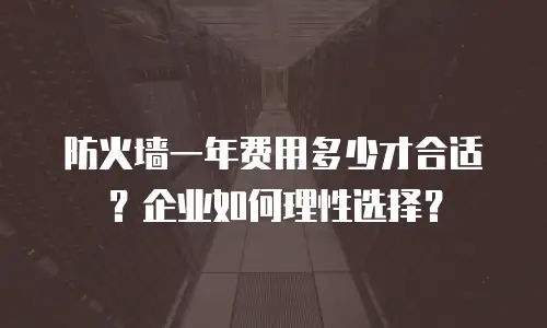防火墙一年费用多少才合适？企业如何理性选择？