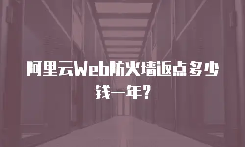 阿里云Web防火墙返点多少钱一年？
