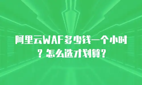 阿里云WAF多少钱一个小时？怎么选才划算？