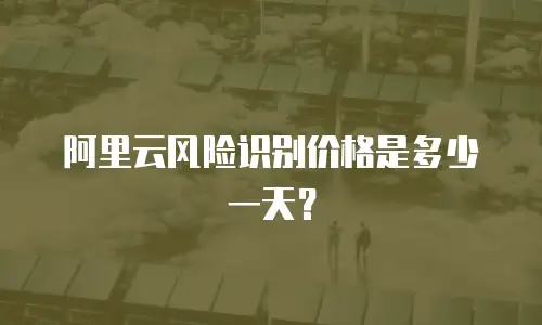 阿里云风险识别价格是多少一天？