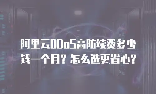 阿里云DDoS高防续费多少钱一个月？怎么选更省心？