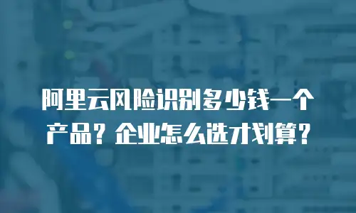 阿里云风险识别多少钱一个产品？企业怎么选才划算？
