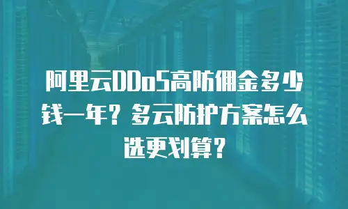 阿里云DDoS高防佣金多少钱一年？多云防护方案怎么选更划算？