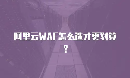 阿里云WAF怎么选才更划算？