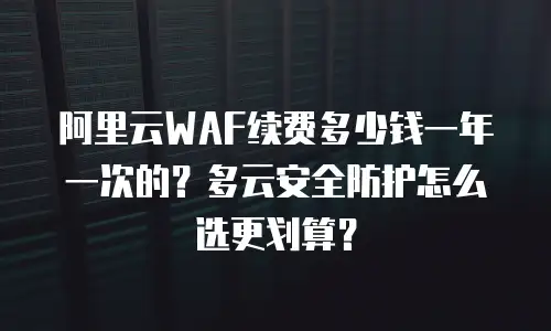 阿里云WAF续费多少钱一年一次的？多云安全防护怎么选更划算？