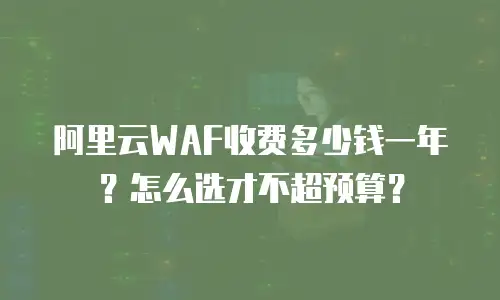阿里云WAF收费多少钱一年？怎么选才不超预算？