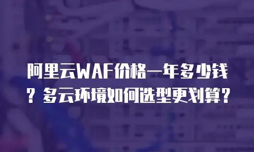 阿里云WAF价格一年多少钱？多云环境如何选型更划算？