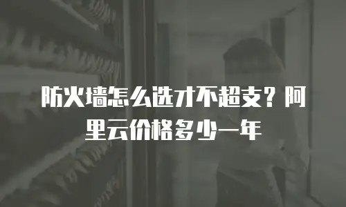 防火墙怎么选才不超支？阿里云价格多少一年