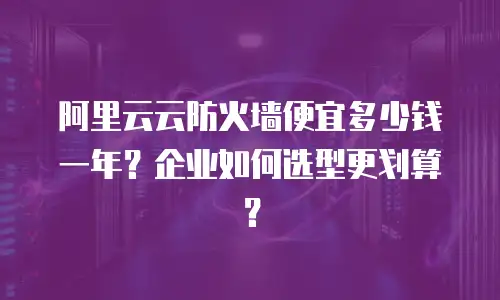 阿里云云防火墙便宜多少钱一年？企业如何选型更划算？