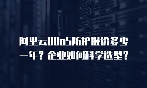阿里云DDoS防护报价多少一年？企业如何科学选型？