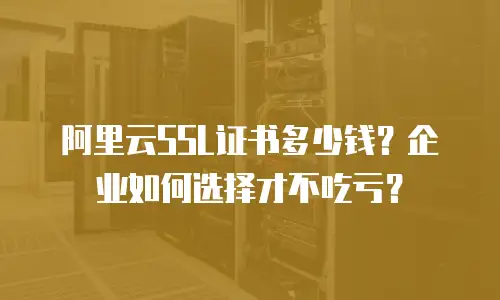 阿里云SSL证书多少钱？企业如何选择才不吃亏？