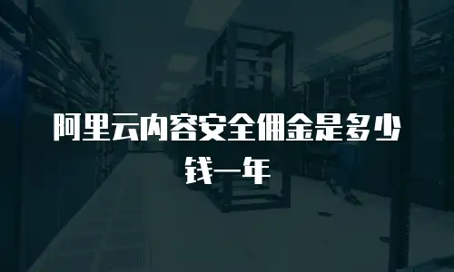 阿里云内容安全佣金是多少钱一年