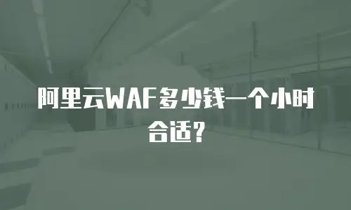 阿里云WAF多少钱一个小时合适？