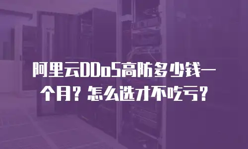 阿里云DDoS高防多少钱一个月？怎么选才不吃亏？