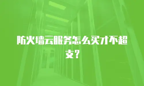 防火墙云服务怎么买才不超支？
