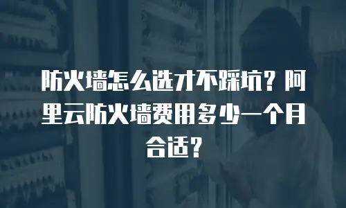 防火墙怎么选才不踩坑？阿里云防火墙费用多少一个月合适？