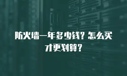 防火墙一年多少钱？怎么买才更划算？