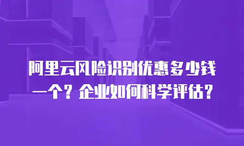 阿里云风险识别优惠多少钱一个？企业如何科学评估？