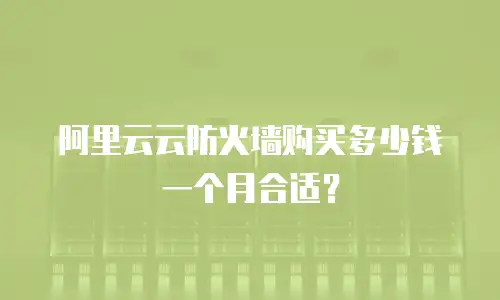 阿里云云防火墙购买多少钱一个月合适？