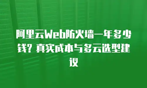阿里云Web防火墙一年多少钱？真实成本与多云选型建议