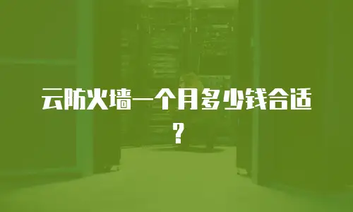 云防火墙一个月多少钱合适？