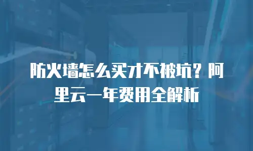 防火墙怎么买才不被坑？阿里云一年费用全解析