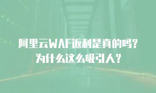 阿里云WAF返利是真的吗？为什么这么吸引人？