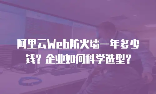 阿里云Web防火墙一年多少钱？企业如何科学选型？