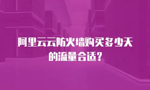 阿里云云防火墙购买多少天的流量合适？