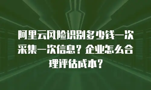 阿里云风险识别多少钱一次采集一次信息？企业怎么合理评估成本？