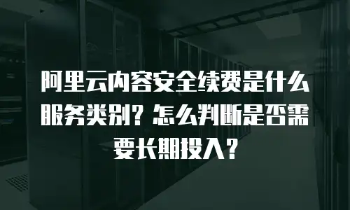 阿里云内容安全续费是什么服务类别？怎么判断是否需要长期投入？