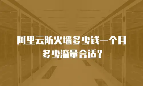 阿里云防火墙多少钱一个月多少流量合适？