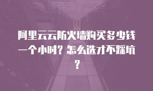阿里云云防火墙购买多少钱一个小时？怎么选才不踩坑？