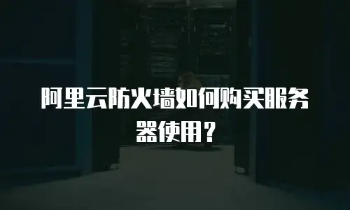 阿里云防火墙如何购买服务器使用？