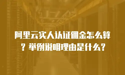 阿里云实人认证佣金怎么算？举例说明理由是什么？