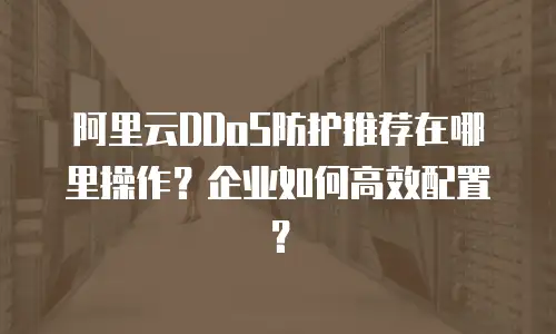 阿里云DDoS防护推荐在哪里操作？企业如何高效配置？