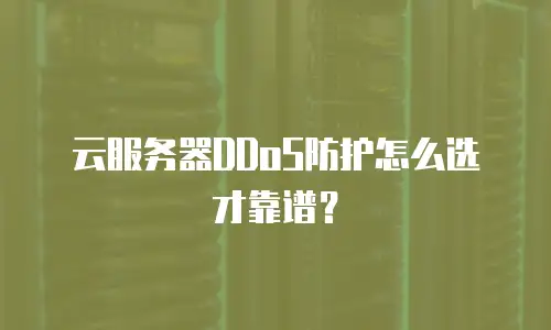 云服务器DDoS防护怎么选才靠谱？