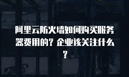 阿里云防火墙如何购买服务器费用的？企业该关注什么？