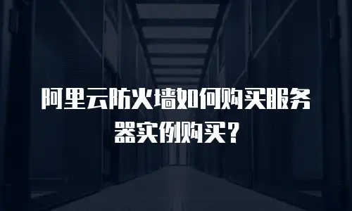 阿里云防火墙如何购买服务器实例购买？