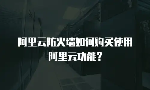 阿里云防火墙如何购买使用阿里云功能？