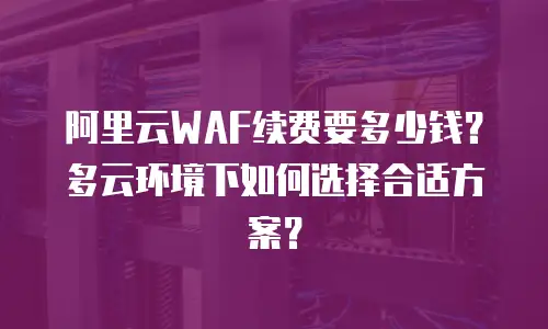 阿里云WAF续费要多少钱？多云环境下如何选择合适方案？
