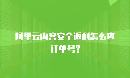 阿里云内容安全返利怎么查订单号？