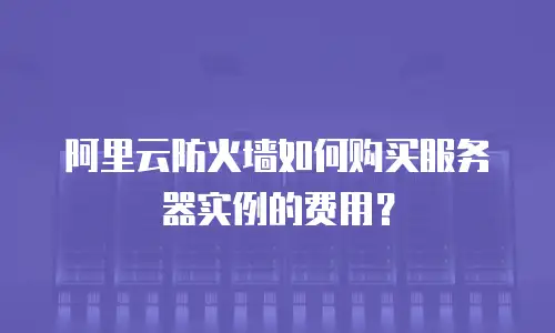 阿里云防火墙如何购买服务器实例的费用？