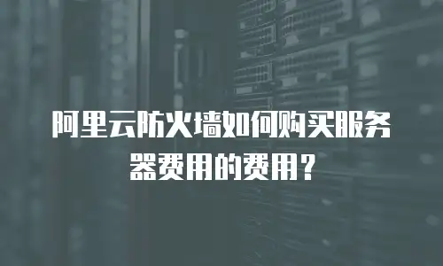 阿里云防火墙如何购买服务器费用的费用？