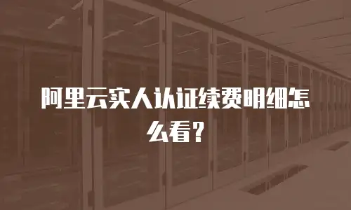 阿里云实人认证续费明细怎么看？