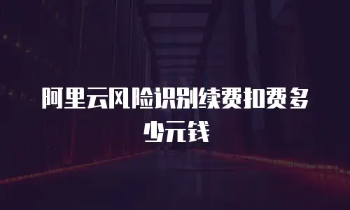 阿里云风险识别续费扣费多少元钱