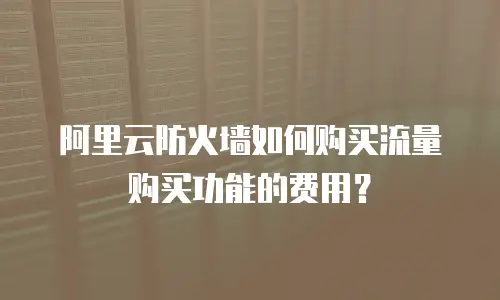 阿里云防火墙如何购买流量购买功能的费用？