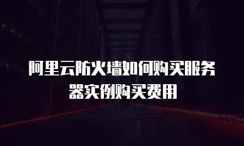 阿里云防火墙如何购买服务器实例购买费用